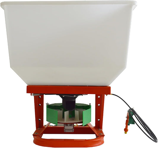 ATV/UTV Seed Fertilizer Spreader Broadcast Spreader 265lbs Garden Farmer Tractor Spreader 12V Variable Easy Fix Fertilizer Hopper Dry Material Spreader