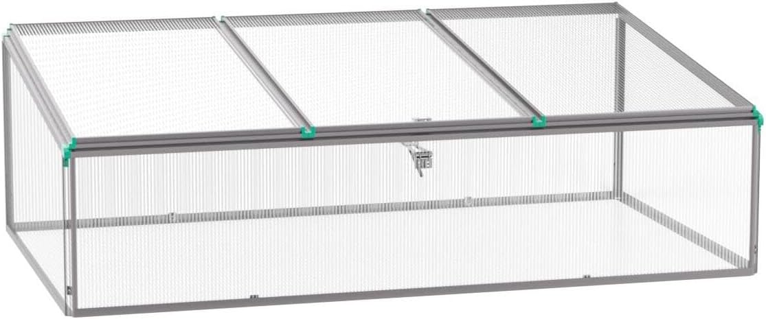 Victorian Cold Frame Gardening Kit - Metal Frame, 3 Windows, 59x32x4 Inches 142