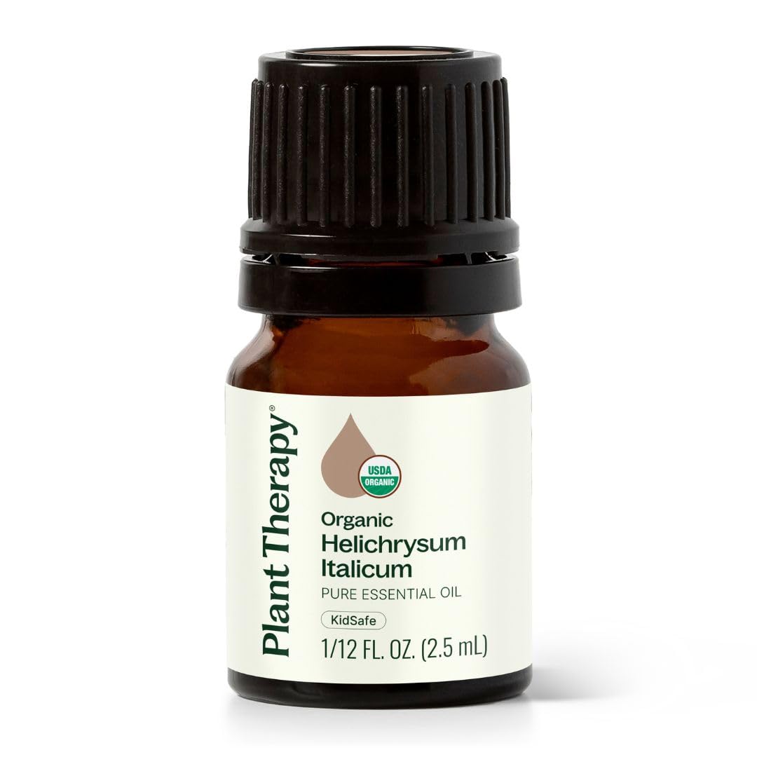 Plant Therapy Organic Helichrysum Italicum Essential Oil for Skin 100% Pure, USDA Certified Organic, Undiluted, Natural Aromatherapy for Diffusion, Therapeutic Grade 2.5 mL (1/12 oz)