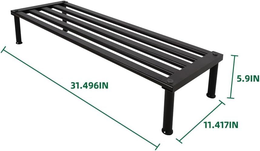 Metal Plant Stand, Rust-proof Aluminum Display Rack, Plants Display Stands Decoration Racks for Living Room Garden Balcony Patio (Ebony, 31.5Inch Low Leg)