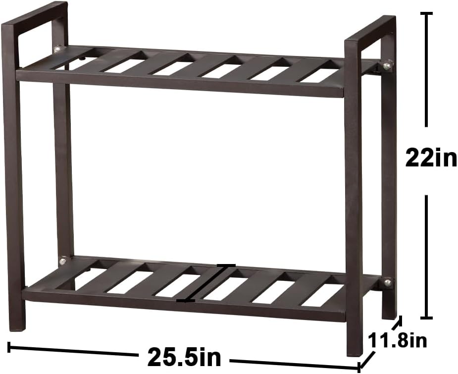 Versatile Indoor/Outdoor Plant Stand – High-Strength Aluminum with 300 LBS Load Capacity - Ideal Decor for Patios, Gardens, Living Rooms | L25.5 x W11.8 x H22 inches