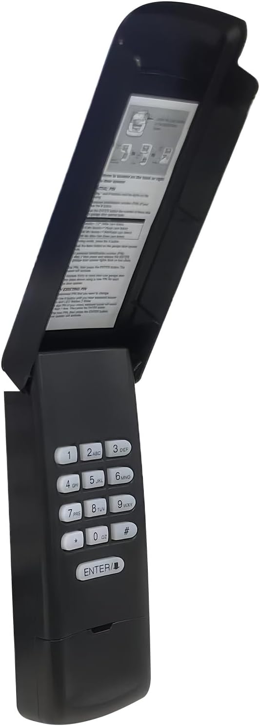 Garage Door Opener Keypad Replacement for Liftmaster Chamberlain Craftsman Garage Door Opener Keypad Compatible with Purple/Red/Orange/Green/Yellow Learn Button Since 1993 - Black Shell