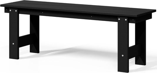 Garden Bench, Front Porch Bench Entryway Park Bench, Patio Backless Garden Seat for Outdoors/Indoor, Low Farmhouse Bench, Black
