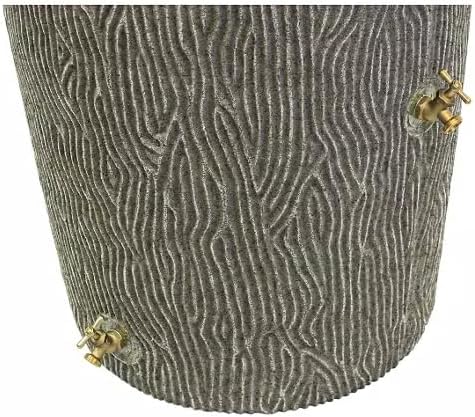 Impressions Bark 50-Gallon Rain Barrel, Wood Grain Design, Decorative Water Collection Tank (Sandstone)