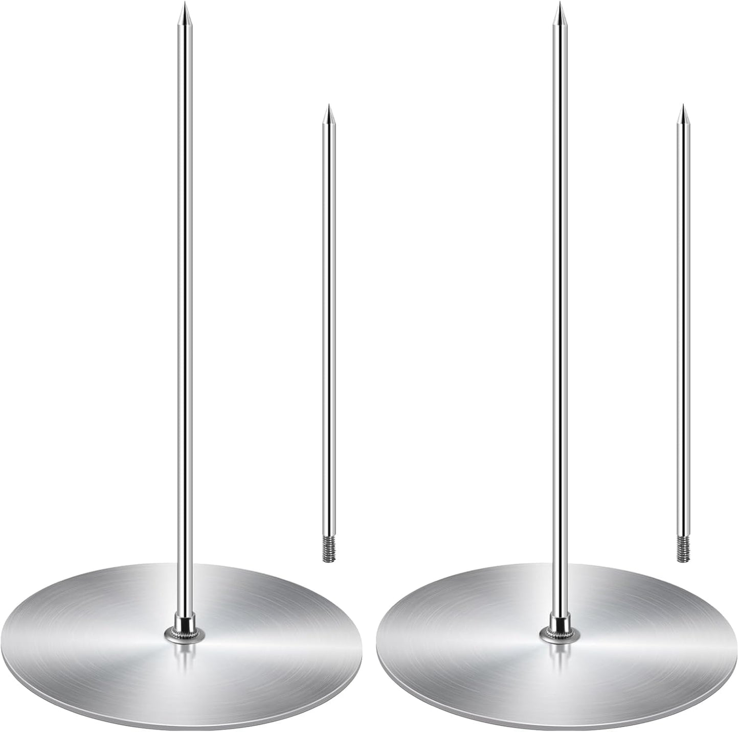 Vertical Skewer Grill - Stainless Removable Vertical Brazilian Barbecue Grilling Rack Meat Spit - Perfect for Steak, Whole Chickens, Whole Fish, Large Meat, 2Pack