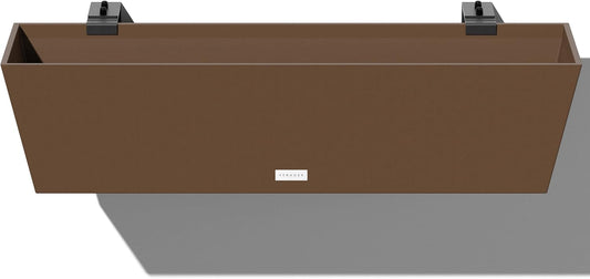 Veradek Pure Series Railing Planter - Plastic Hanging Planter for Outdoor Balcony/Fence | Durable All-Weather Use with Adjustable Brackets | Modern Décor for Flowers, Succulents, Hanging Plants