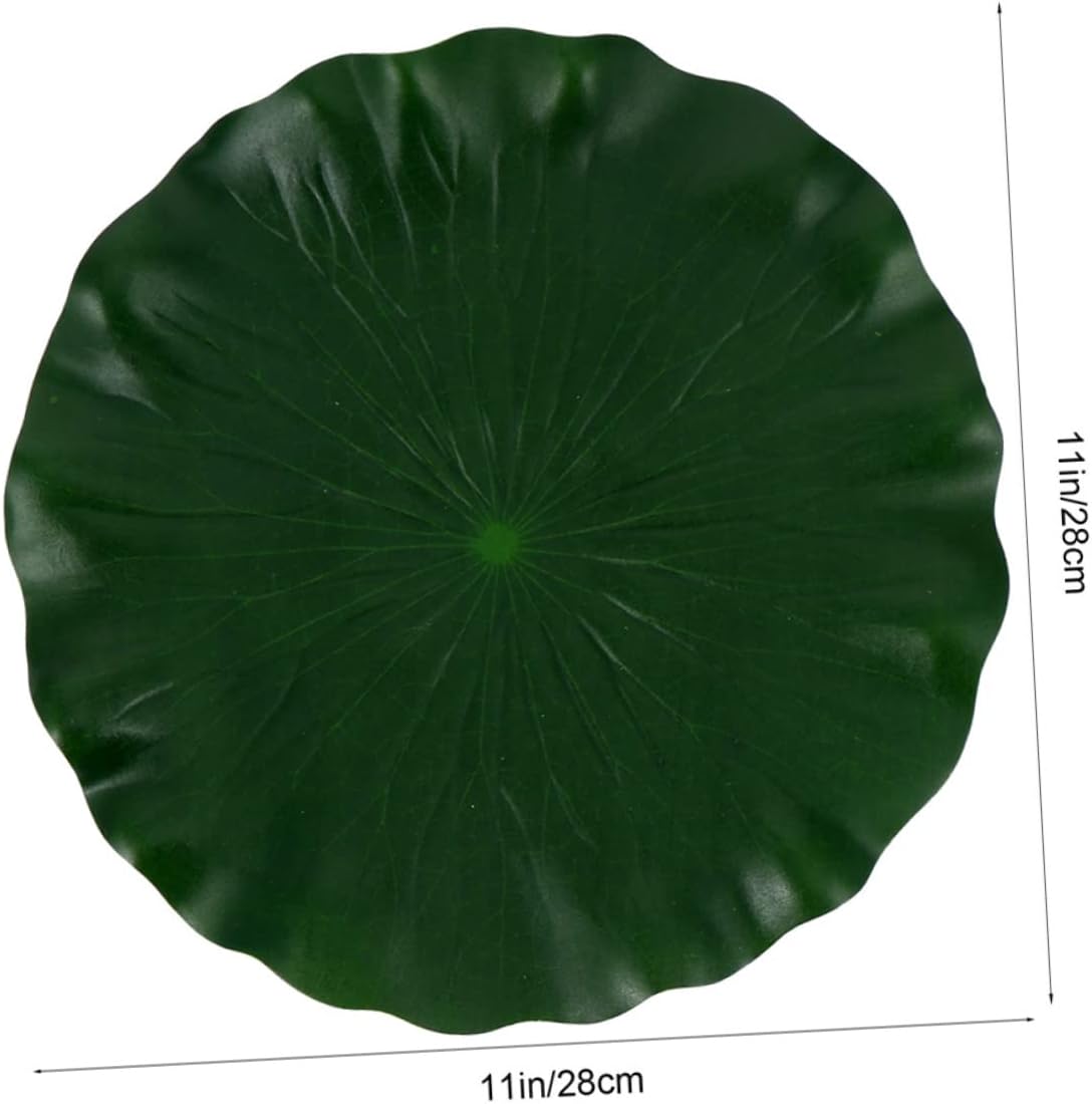 DOITOOL Artificial Lily Pads for Koi Pond: 3 Pcs Artificial Floating Foam Lotus Leaves 11 Inch Realistic Water Lily Pads Ornaments for Patio Fish Pond Pool Aquarium Decor, Green