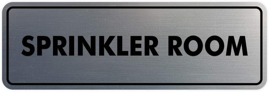 Signs ByLITA Standard Sprinkler Room Sign (Brushed Silver) - Small
