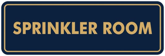 Signs ByLITA Standard Sprinkler Room Sign (Navy Blue/Gold) - Medium