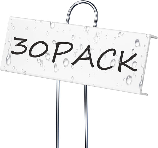 30 Pack Metal Plant Labels for Outdoor Garden Waterproof Plant Markers, Labels Garden Markers for Seedlings Herbs Vegetable Greenhouse Gifts with Pen - White