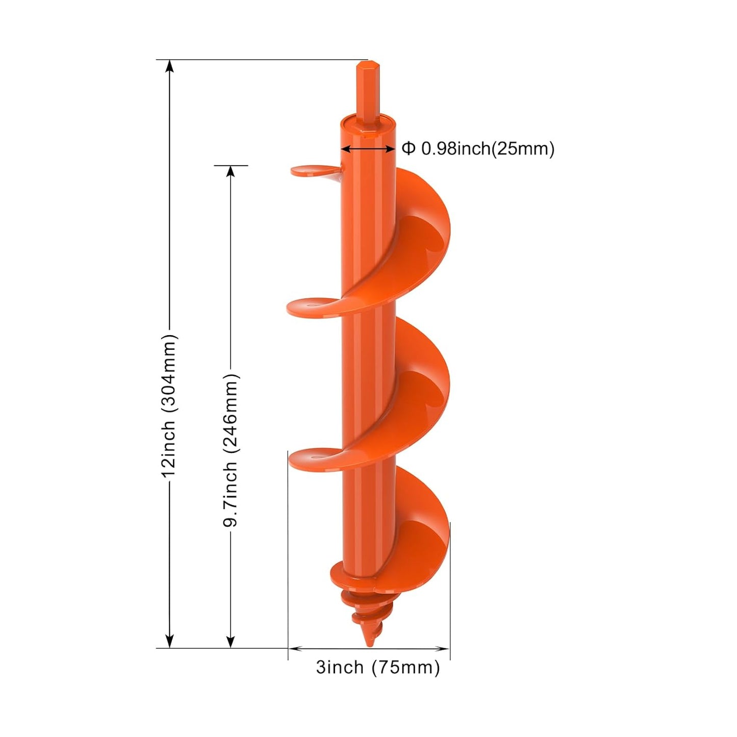 Threaded Auger Drill Bit Pro, 3''x 12'' Garden Auger with Self-Tapping Screw & Reinforced Weld, 3MM Heavy Duty Spiral Drill Bit for Drill, for Bulbs Flowers Plants Post Hole Digger
