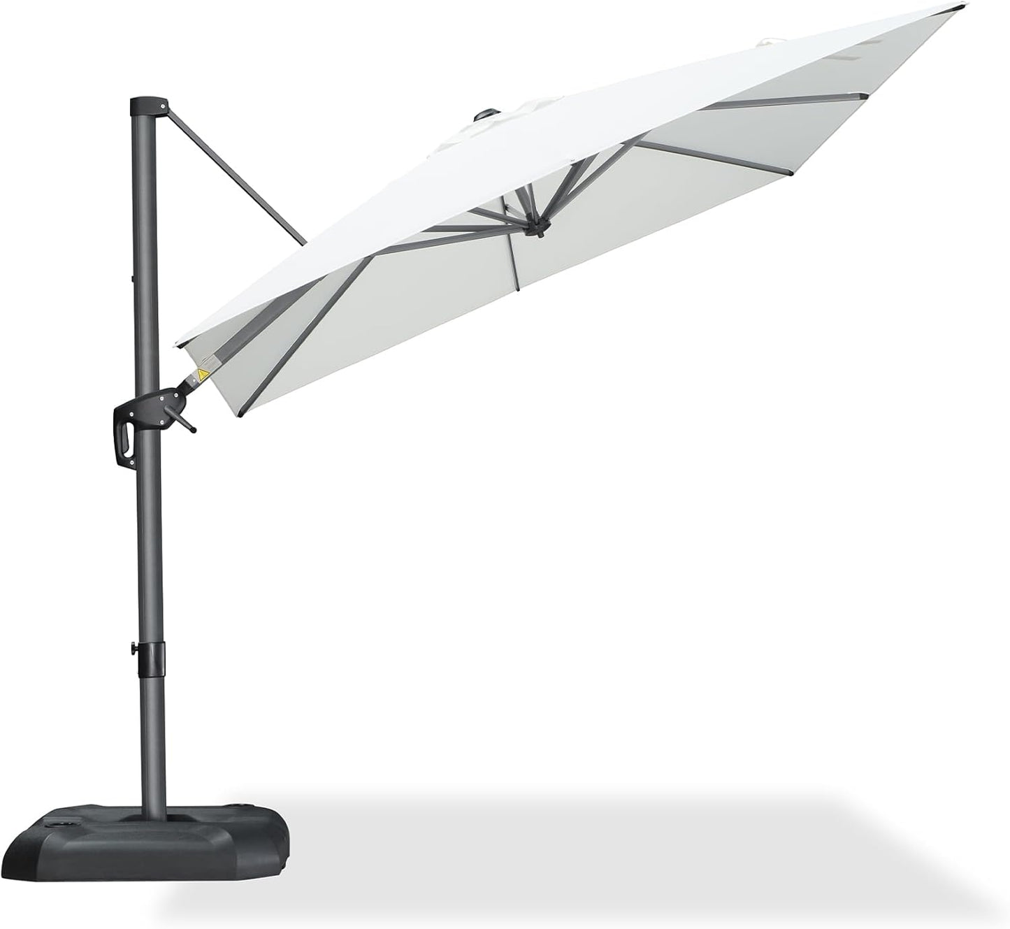 PURPLE LEAF 8 Feet Patio Umbrella Outdoor Cantilever Square Umbrella Aluminum Offset Umbrella with 360-degree Rotation for Garden Deck Pool Patio, White