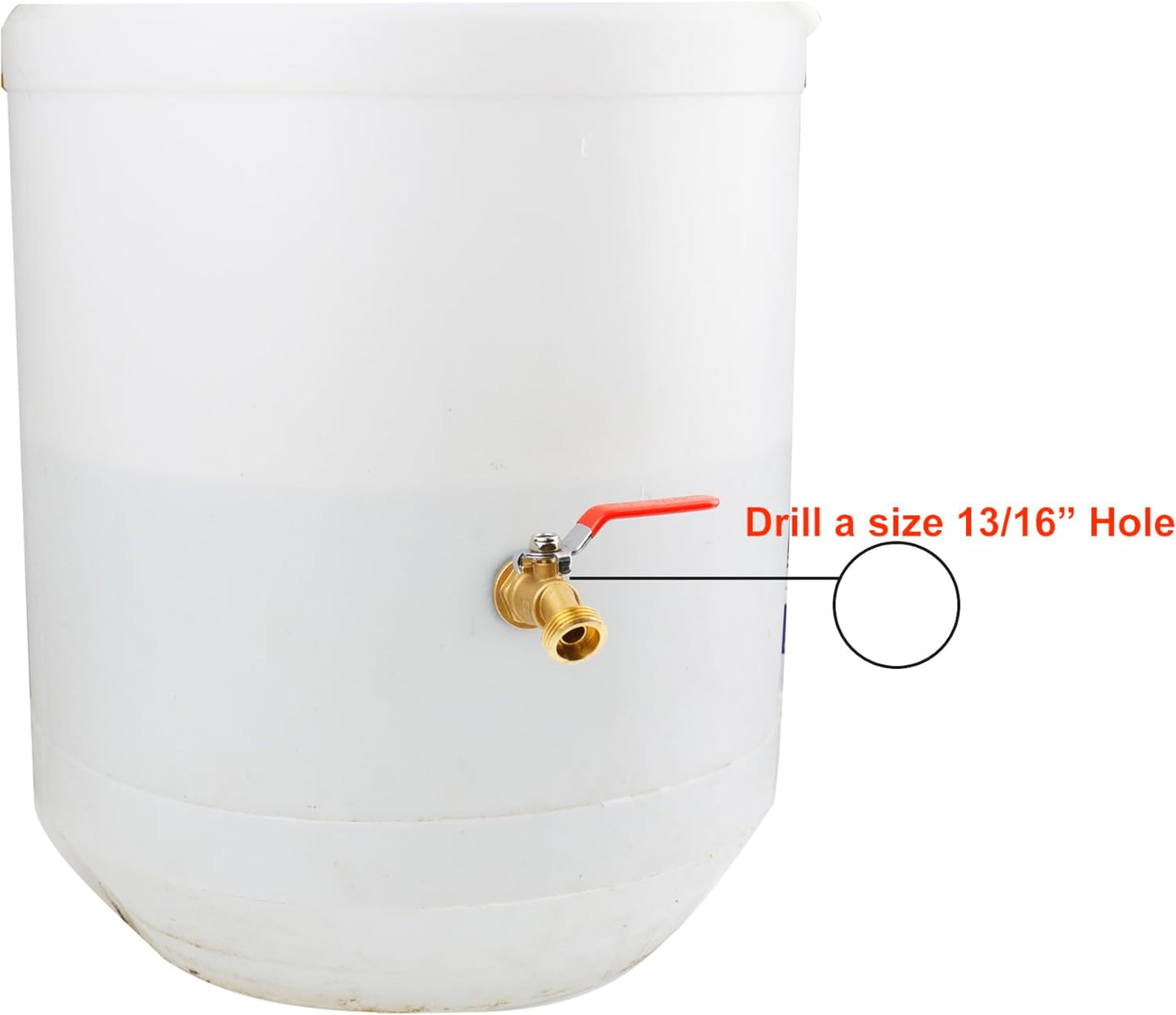 WHK Rain Barrel Spigot Kit-Water Bucket Spigot Faucets-Water Spicket Water Spout Spigot for 5/55 Gallon Bucket for Rain Barrel Water Container WaterTank,1/4 Turn with Long Handle(Brass)