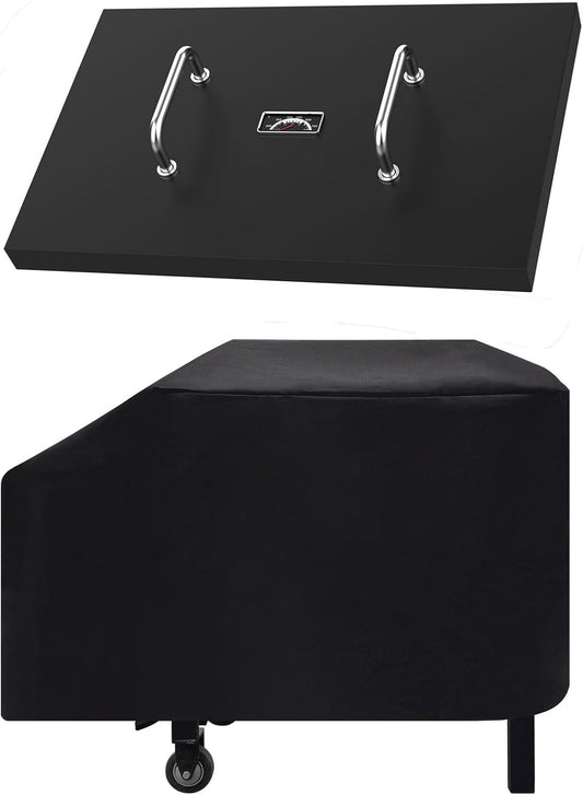 5003 Hard Cover for Blackstone 28" Griddle, and 1529 Heavy Duty Grill Cover for Blackstone 28" Griddle, Black