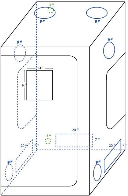 48"x48"x80" Indoor Mylar Hydroponics Grow Tent