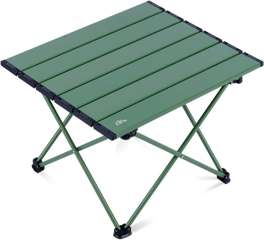 iClimb Ultralight Compact Camping Folding Table with Carry Bag (Green - S)