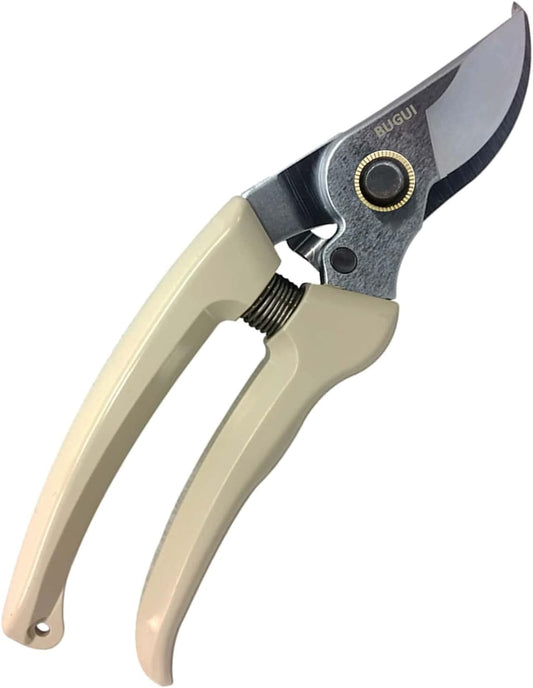BUGUI Pruning Shears Garden Shears - Premium Alloy Steel Bypass Pruner, Precision-ground Blades, Heavy Duty Gardening Tools, 7" (H101)