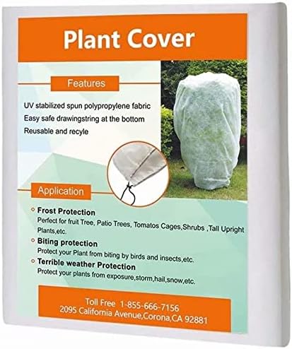 Agfabric Plant Covers Freeze Protection H48 x55 0.9oz Plant Frost Protection Covers Plant Protection Winter Cover Drawstring Bags Cold Frost Blanket,White