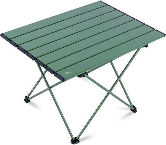 iClimb Ultralight Compact Camping Folding Table with Carry Bag (Green - L)