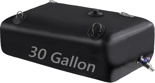 Foldable Portable Water Tank - 30 GAL Large Water Storage with 3/4" PVC Spigot and Hose Kit for Camping, Garden, Emergency Use