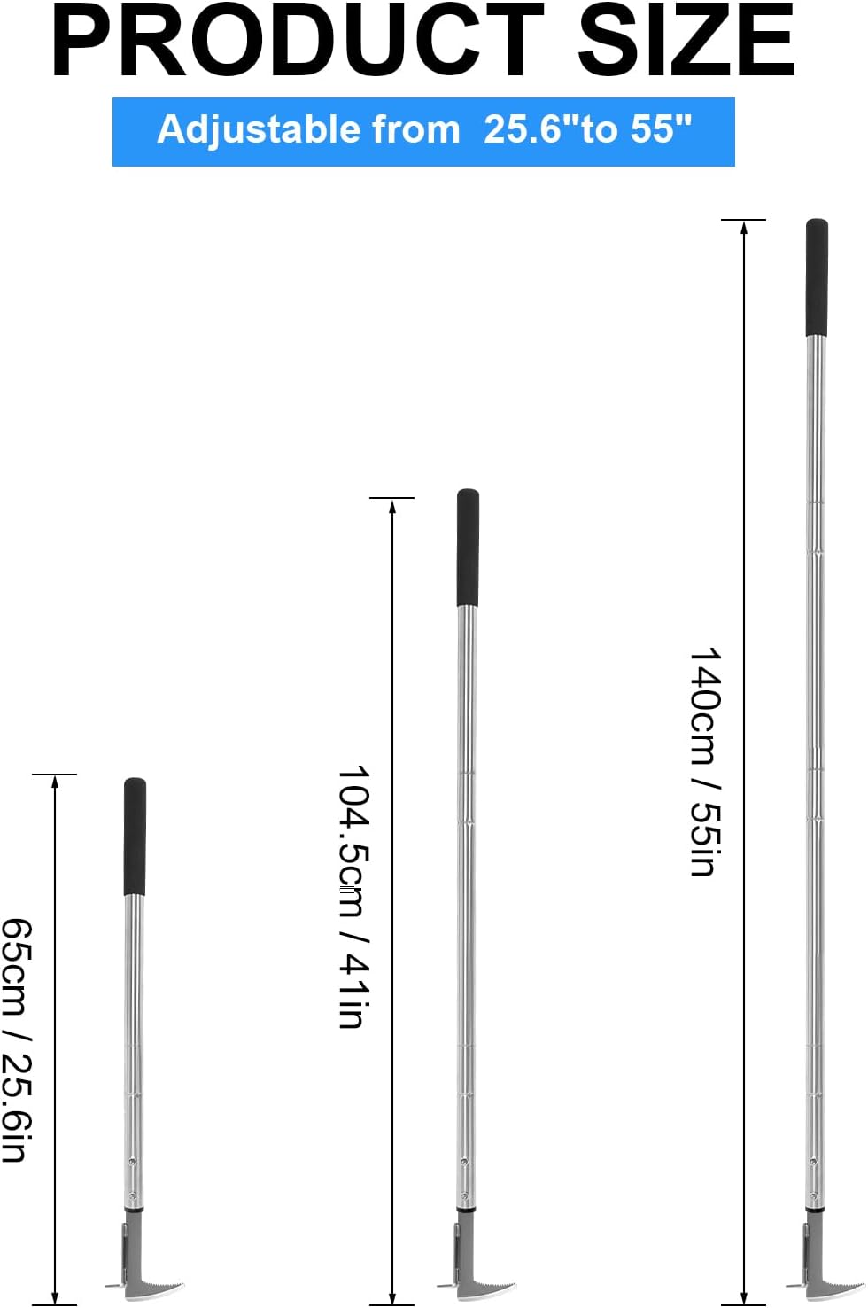 Crack Weeder, Stainless Steel Manual Crevice Weeding Tool, Long Handle Weed Grabber Remover, L-Shaped Manual Weeder Puller, Durable Crevice Weeding Tool for Sidewalk Garden Patio Lawn