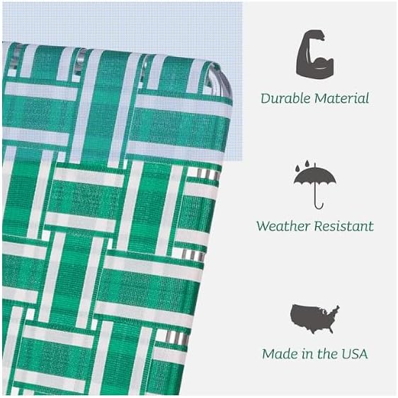 Lawn Chair USA Folding Aluminum Outdoor Patio Lawn Chair | Heavy-Duty Webbed Chairs for Camping, Sports, Beach, Yard & Tailgating | Lightweight Portable | Classic - Florida Theme