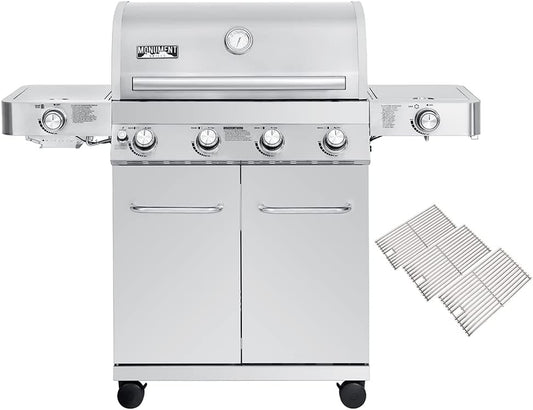 Monument Grills Larger 4-Burner Propane Gas Grills Stainless Steel with Cooking Grids(2 Items)
