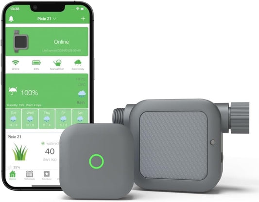 Netro Pixie Z1 Smart Hose Faucet Timer, Weather Aware, Compatible with Alexa (Pixie Z1 with Hub)