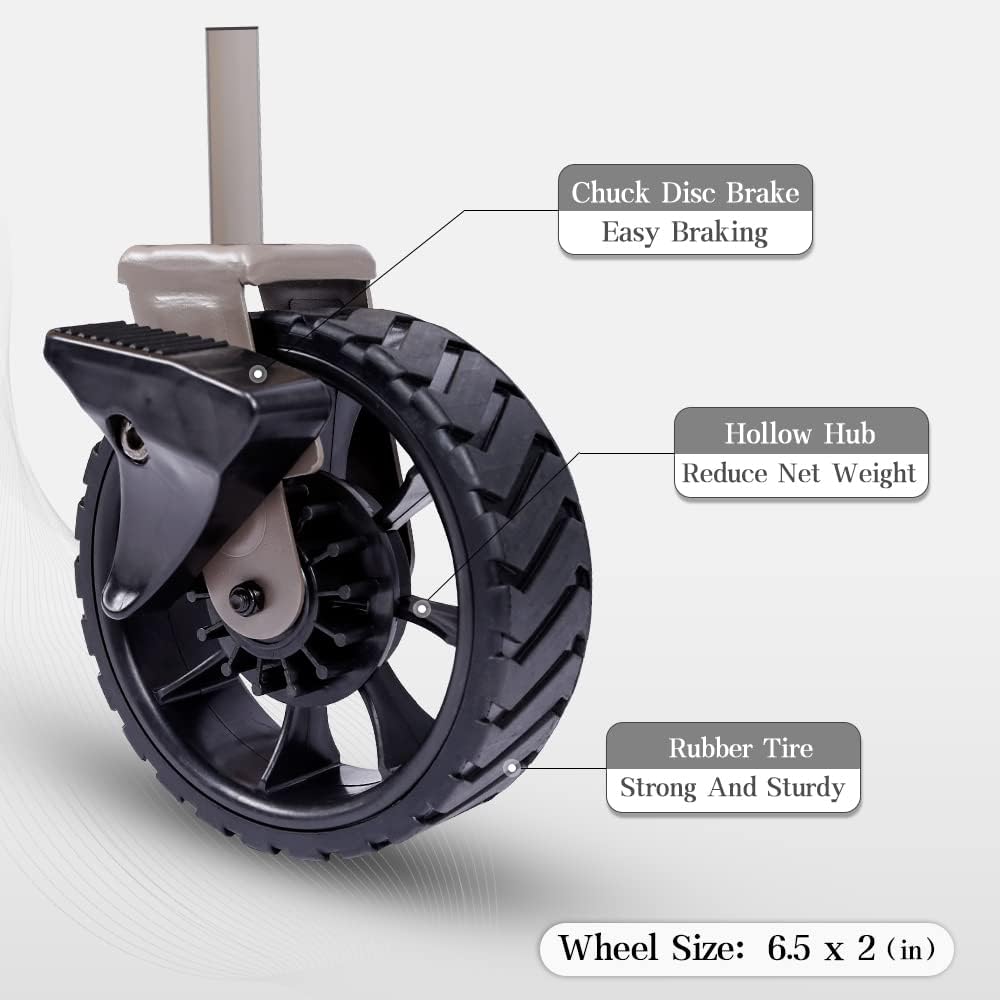 Whitsunday Folding Collapsible Utility Wagon, 400Lbs Heavy Duty Outdoor Park Beach Wagon with Table and Side Pocket for Garden Camping Sports Shopping Grey