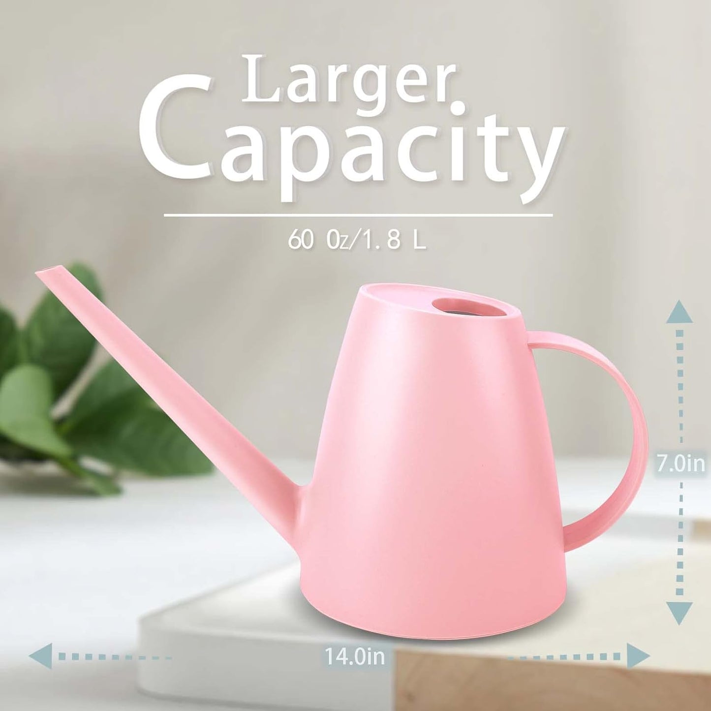 Watering Can for Indoor Plants, Small Watering Cans for House Plant Garden Flower, Long Spout Water Can for Outdoor Watering Plants 1. 8L 1/2 Gallon (Pink)