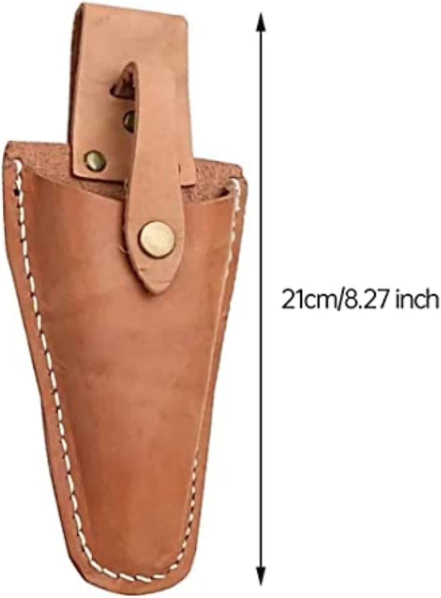 Leather Sheath for Scissors, 2Pcs Leather Sheath Tool Holsters,Garden Pruner Sheath, Belt Holder Pouch Bag, Protective Leather Cover, Leather Hand Pruner Sheath for Garden Pliers with Snap (2)