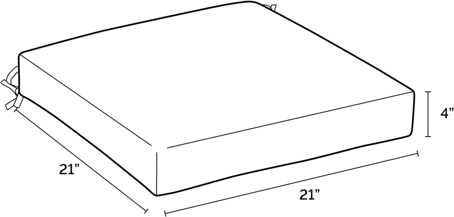 Arden Seat Cushion, 21 x 21, Rain-Proof, Fade Resistant, Cushion for Patio Dining, Adirondack, and Outdoor Chairs Ruby Red Leala