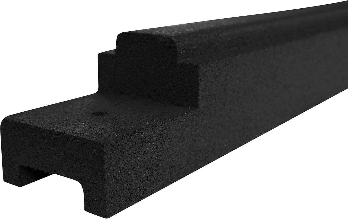 Playsafer Rubber Playground Border Edging Kit, 6' Flexible Heavy Duty Rubber Interlocking Playground Timber, No Dig Easy to Install (Black, 4 Pack)