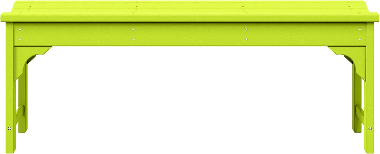 WestinTrends Malibu Outdoor Bench, All Weather Resistant Poly Lumber Backless Patio Garden Bench, Adirondack Curved Bench Seat for Comfort, Lime