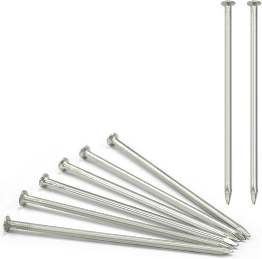 Landscape Staples 75 PCS Metal Heavy Duty Garden Stakes Artificial Turf Stakes for Paver Edging Weed Barrier Fabric Holding Fence Rust Proof Sod Pins Stakes and Carpentry Tent 6 Inch Silver