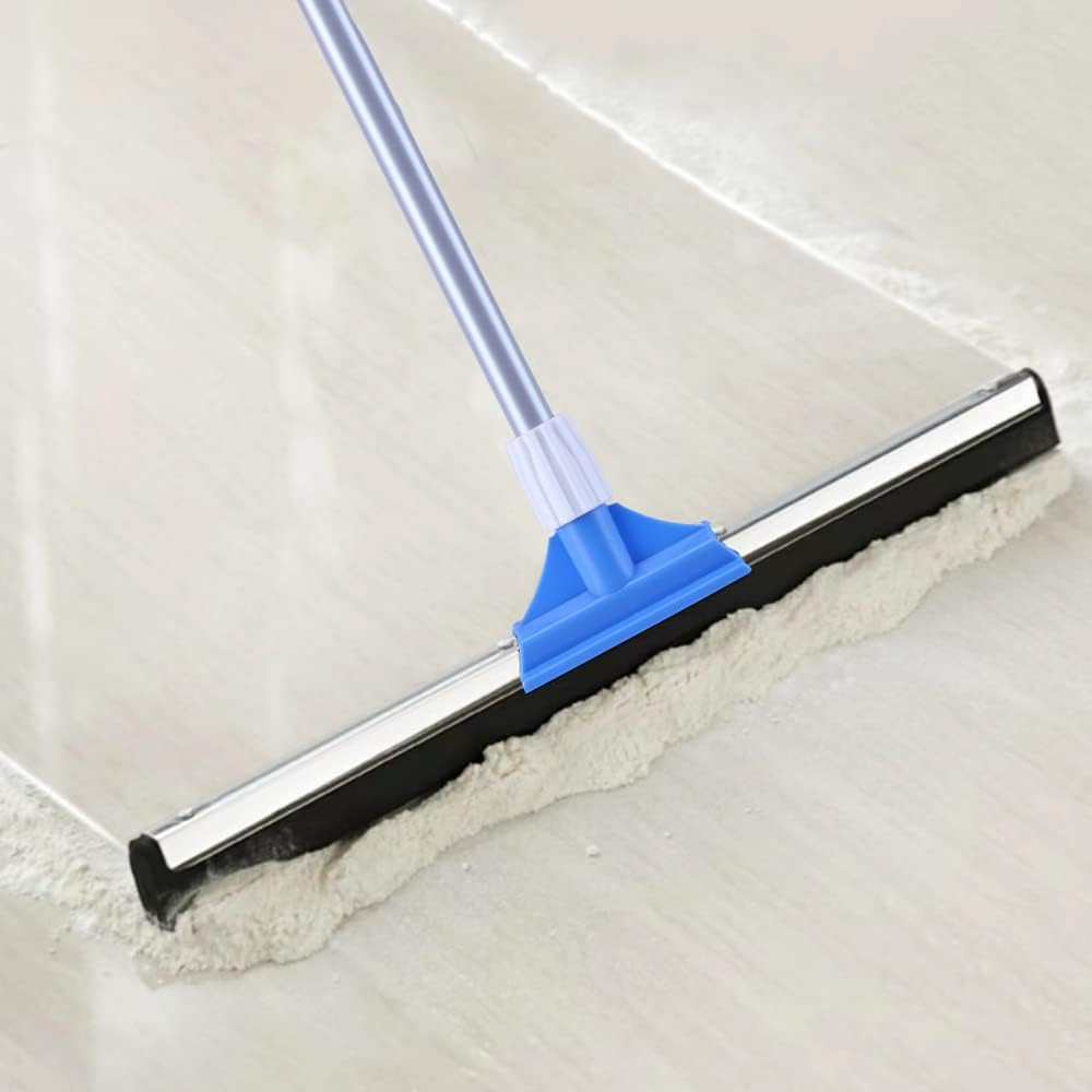 Floor Squeegee for Concrete Floor - 50" Squeegee Broom with Long Handle for Tile Floor, Heavy Duty Foam Floor Water Wiper for Garage, Shower, Kitchen, Windows, Glass, Carpet and Pet Hair