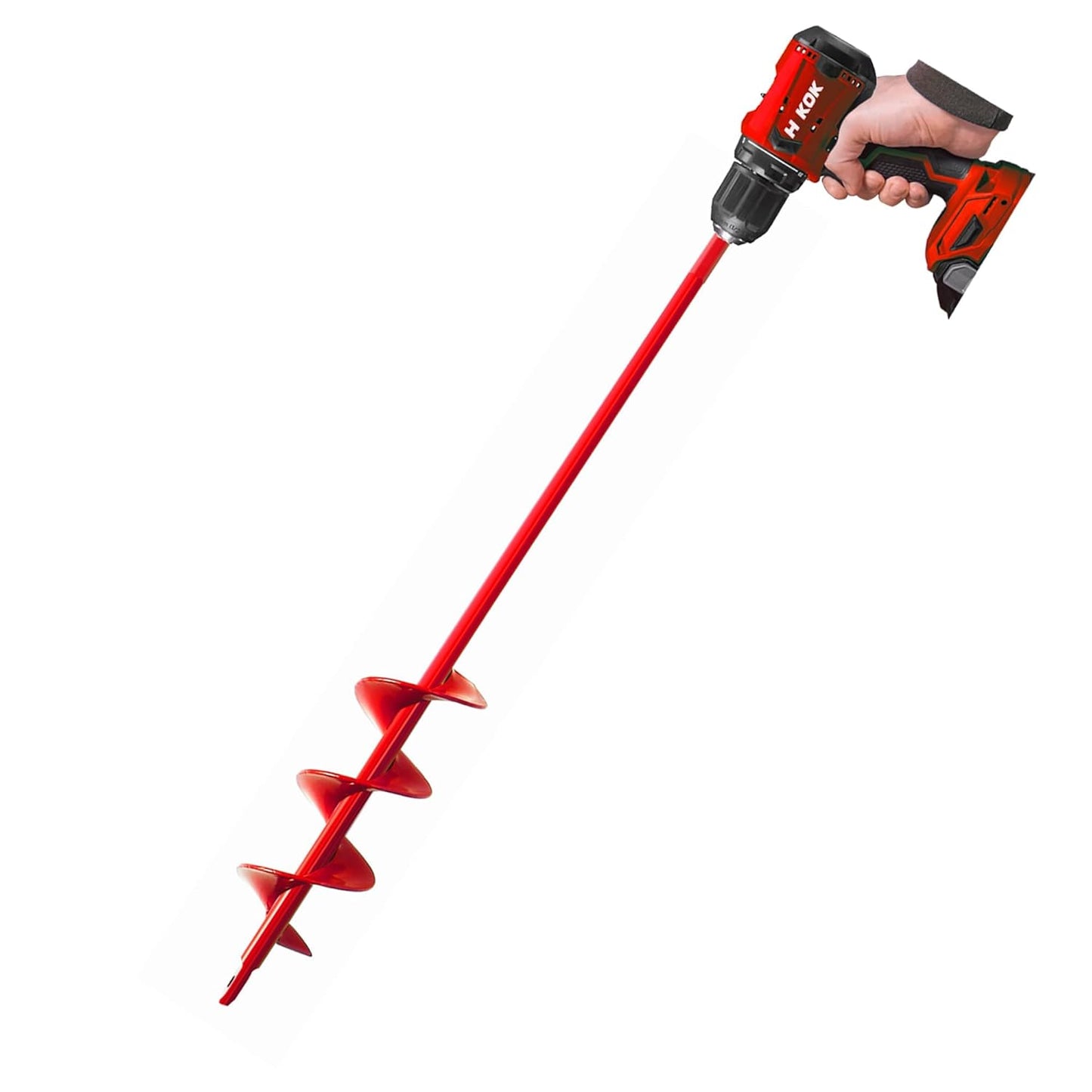 Garden Auger-2x14.5'', Spiral Drill Bit for 3/8'' Hex Drive, Yard Auger for Bulbs & Flowers, Bedding Digging Tool