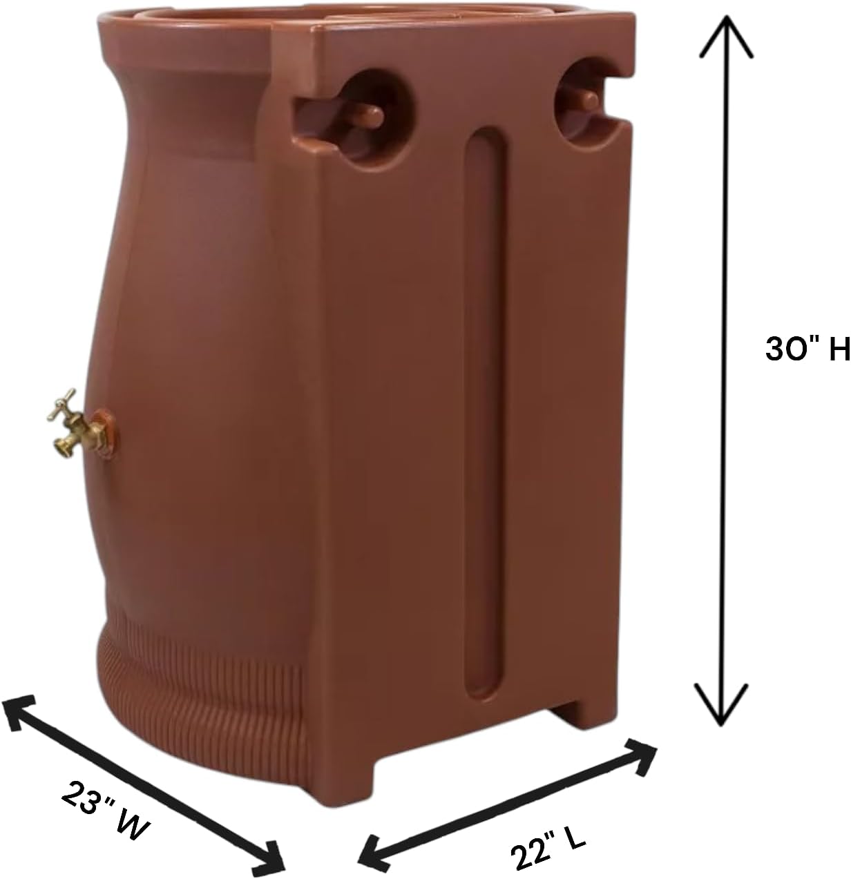 Rain Wizard Decorative Rain Barrel, 50 Gallon, with Brass Spigots (Terracotta)