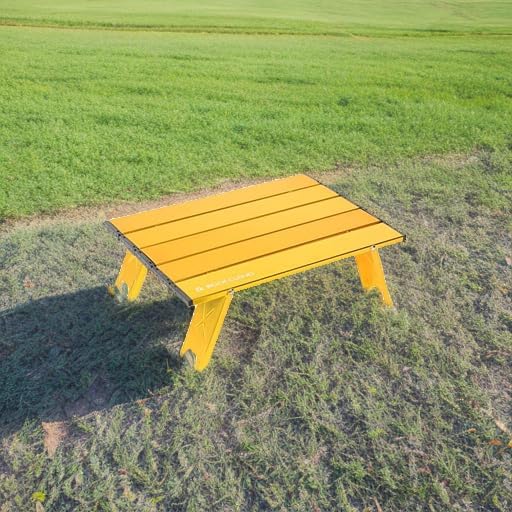Rock Cloud Portable Beach Table Aluminum Ultralight Folding Camping Table, Yellow