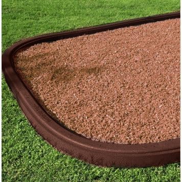 Playsafer Rubber Playground Border Edging Kit, 6' Flexible Heavy Duty Rubber Interlocking Playground Timber, No Dig Easy to Install (Neutral Brown, 10 Pack)