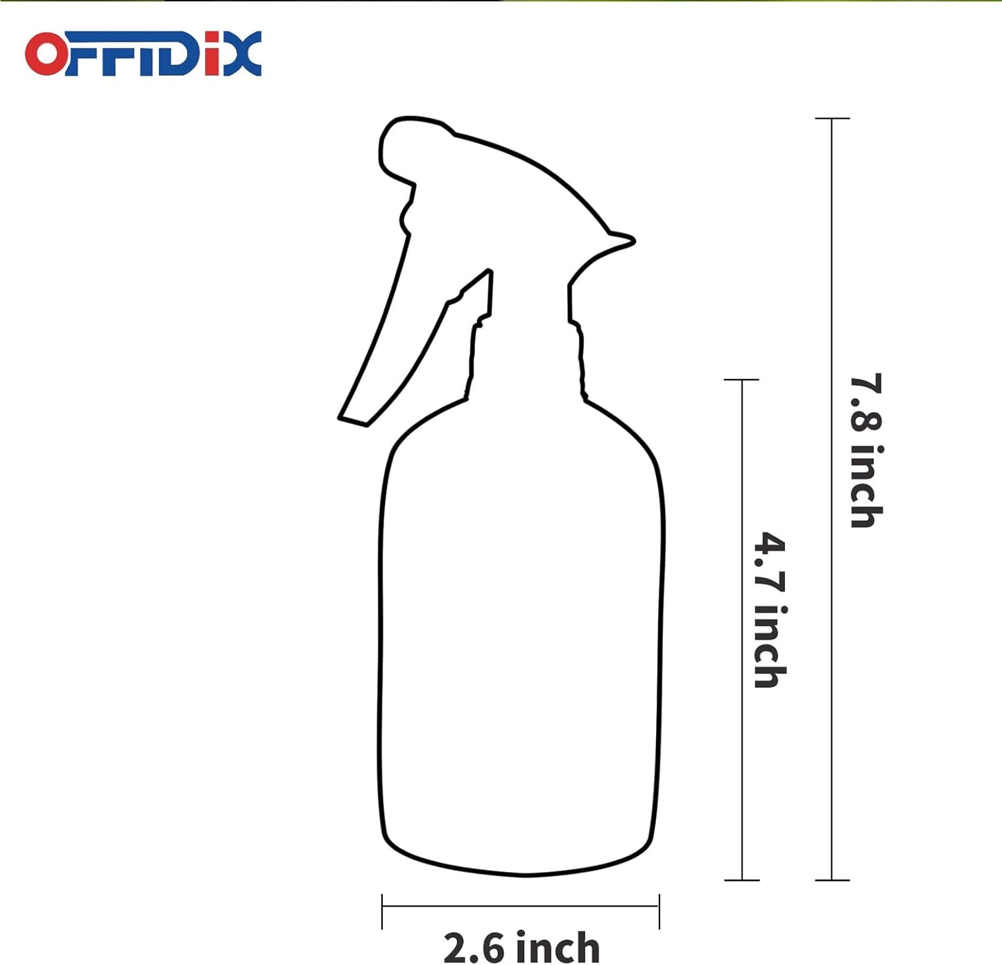 OFFIDIX Glass Spray Bottle,Plant Mister,Pressure Watering Can,Water Spray Bottle with Adjustable Nozzle,0.43L/15.17oz Handheld Spray Bottles for Outdoor Indoor Garden,Cleaning Solutions（Frosted Clear）