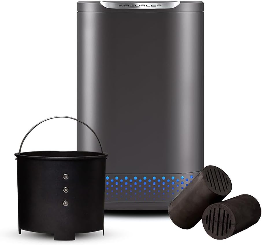 Nagual Electric Kitchen Composter, Indoor Mill Grinder Food Recycler Bin, 0.66gal/Odorless/Low Noise/Auto-Stop, Countertop Disposer Turn Food Waste into Fertilizer