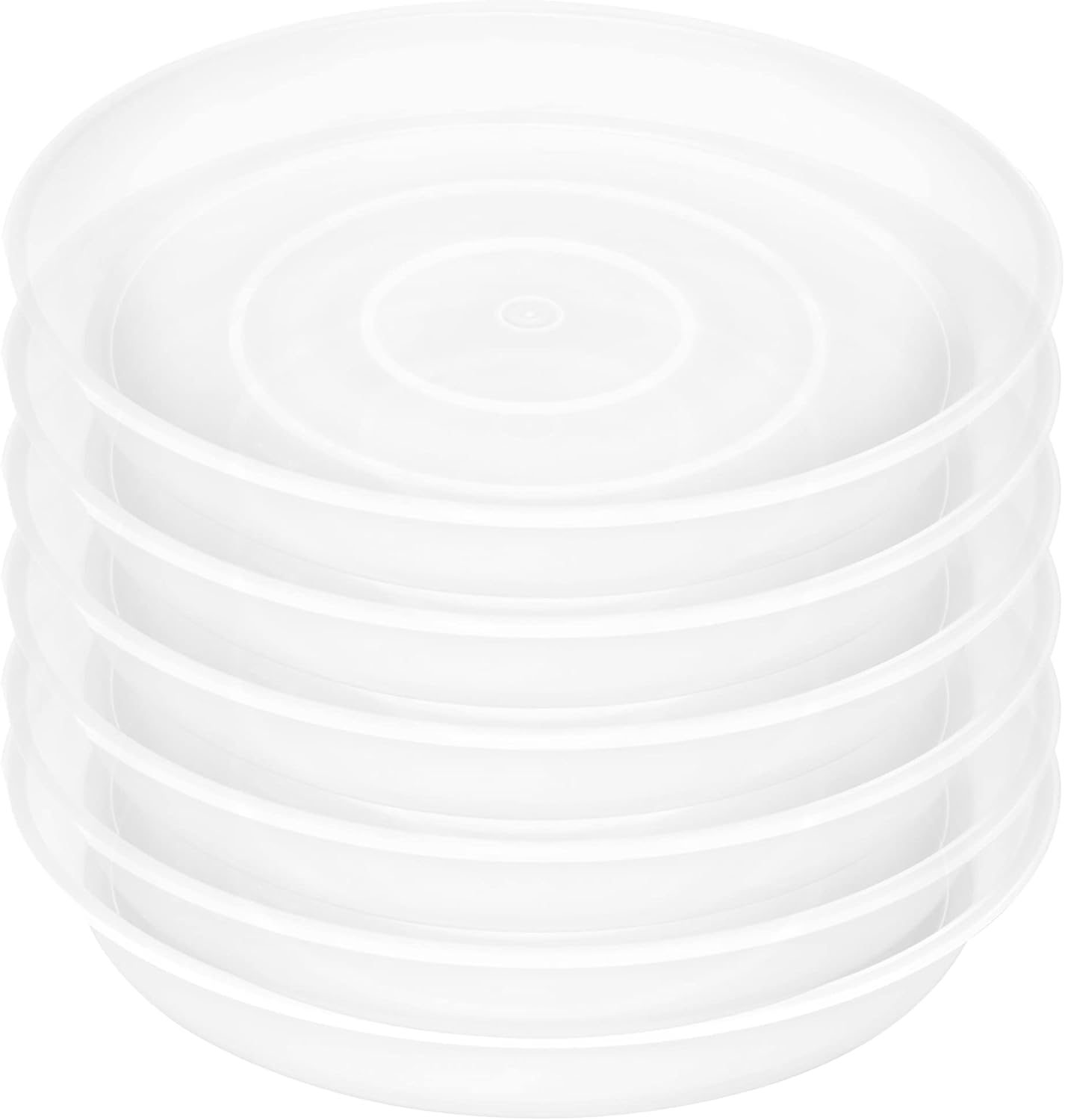 6 Pack Plant Saucer Tray, 4 5 6 8 10 12 13 15 17 19 inch Plant Saucers, Heavy Duty Plastic Plant Drip Trays for Indoors, Flower Plant Water Tray, Plant Trays for Pots Base (6 inch, Clear)