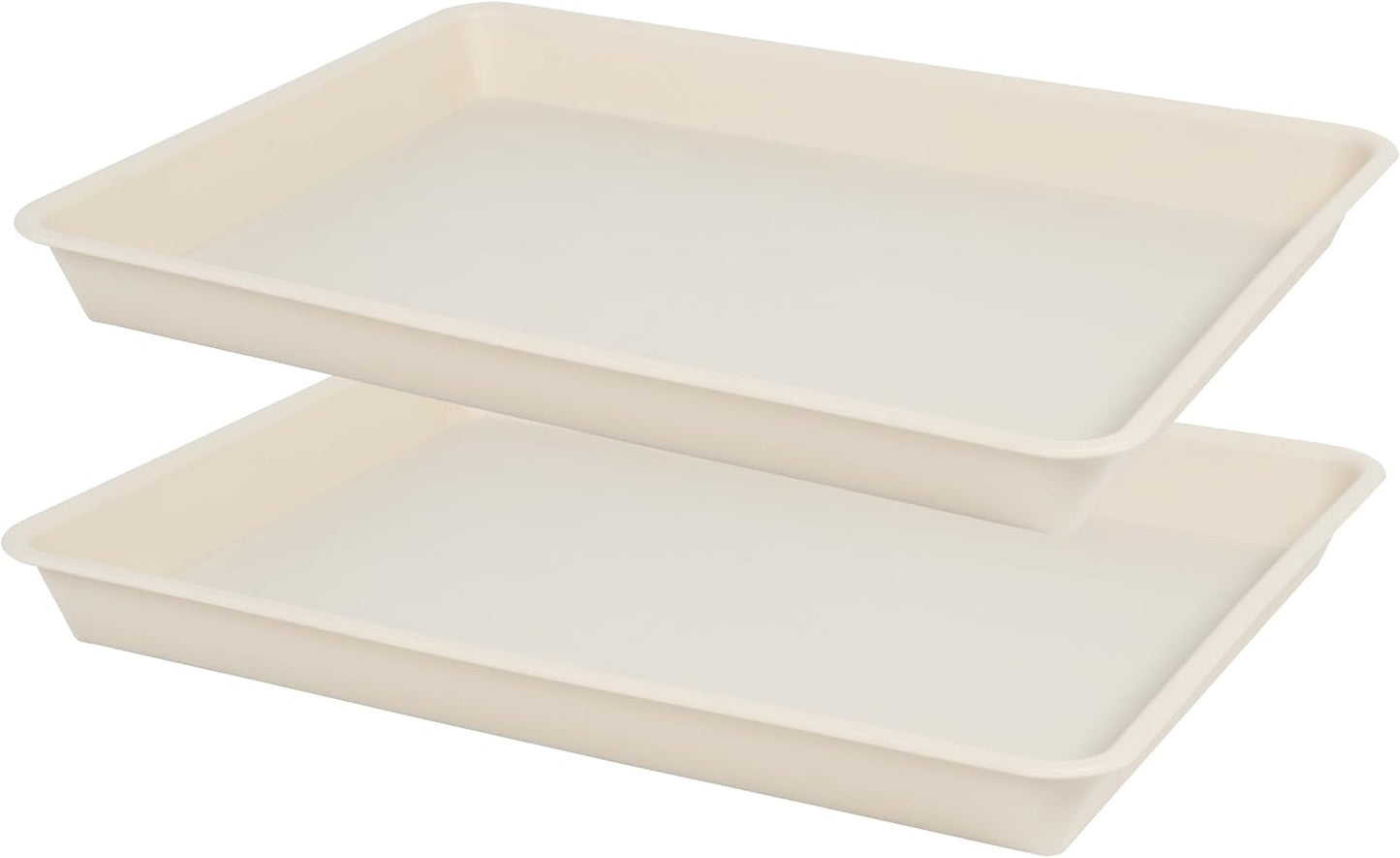 Rectangle Plant Tray, Plant Drip Tray, Plant Pot Saucers, Plant Germination Trays, Plant Saucers, 14.5'' x 11'' x 1.5'' (2 pack), Beige