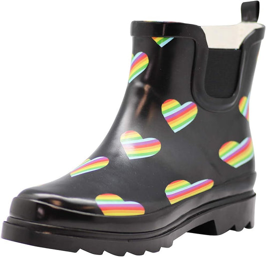 NORTY - Womens Ankle Rain Boots - Ladies Waterproof Winter Spring Garden Boot runs ½ size large