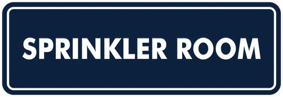 Signs ByLITA Standard Sprinkler Room Sign (Navy Blue/White) - Small