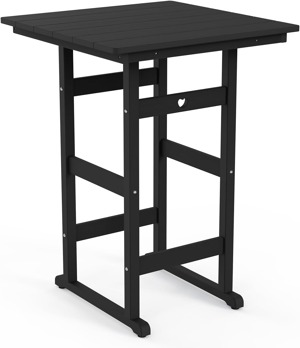 Adirondack Outdoor Bar Table, Durable HDPE Composite, Weather Resistant, Easy to Clean, Perfect for Backyard and Poolside Use, Black