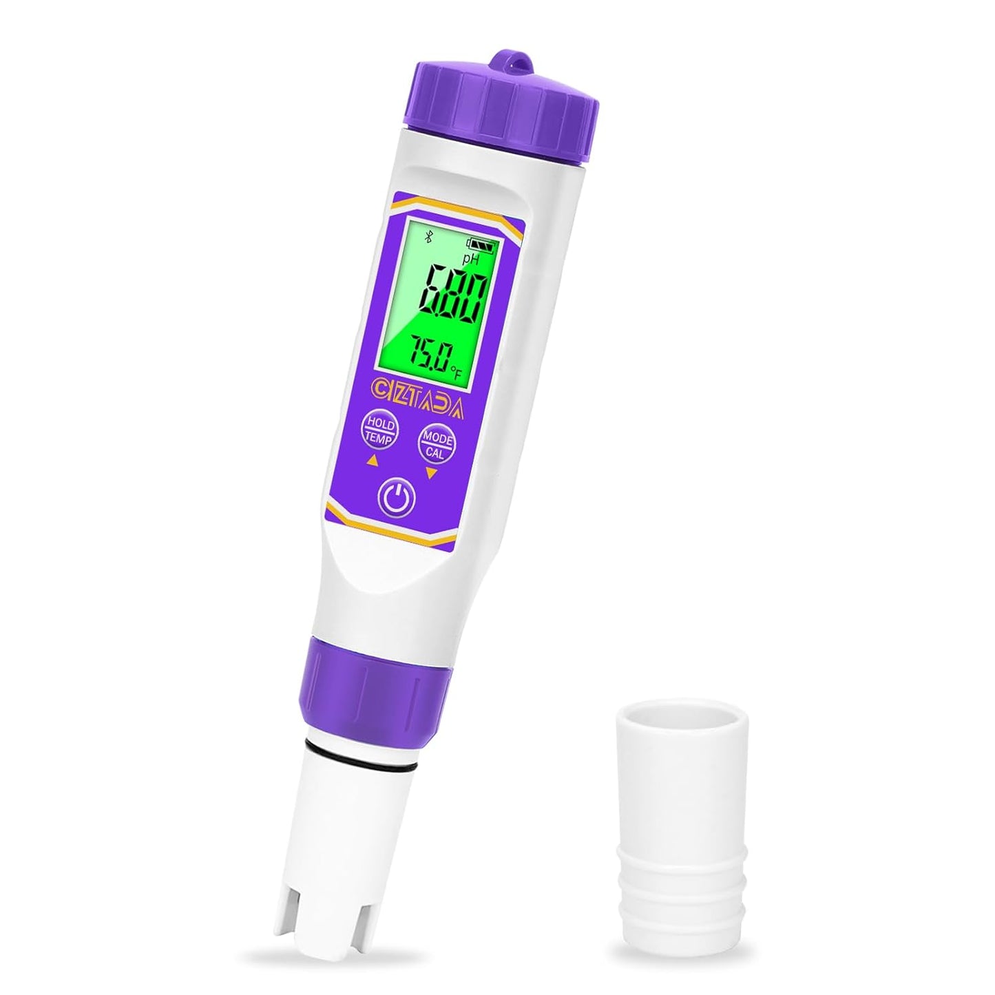 Smart pH Meter for Water pH and EC Meter for Hydroponics Nutrients Digital pH and PPM Tester for Reservoir Water 4 in 1 pH EC TDS Temp Tester for Indoor Plant Growing, DWC, Pool, Aquariums