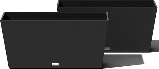 Veradek Pure Series Midori Trough Planter - Large Rectangular Planter for Outdoor Deck/Porch | Durable All-Weather Use with Drainage Holes | Modern Decor for Shrubs, Flowers, Small Plants