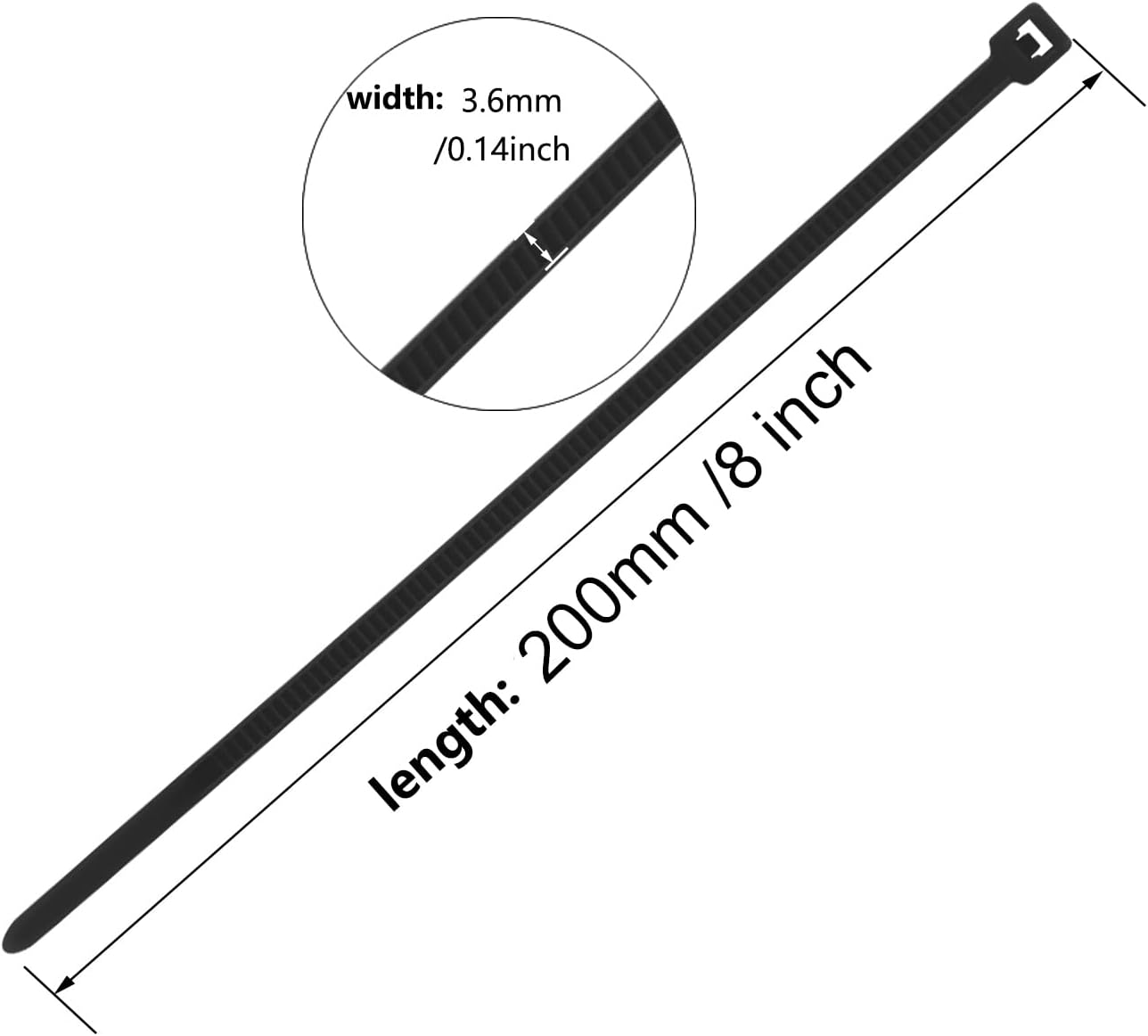 8 Inch Gold Zip Tie 1000 PCS, 40 Lbs - Small to Medium Zip Tie, Nylon PA66 UV Resistant Cable Tie Heavy Duty for Indoor and Outdoor Use - Ideal for bundling and securing objects